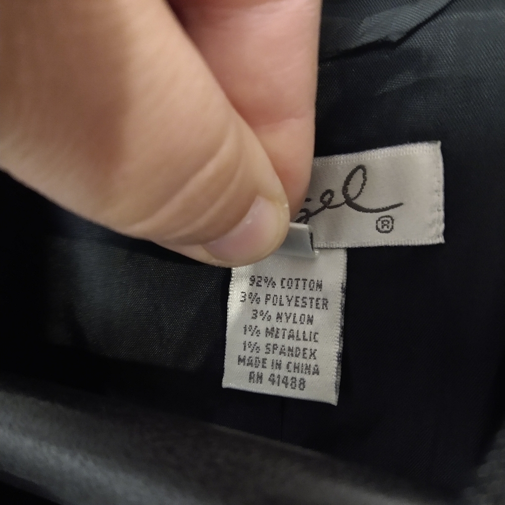 Spiegel black silver sparkle metallic threads fitted formal jacket. Size 8 - Picture 10 of 14